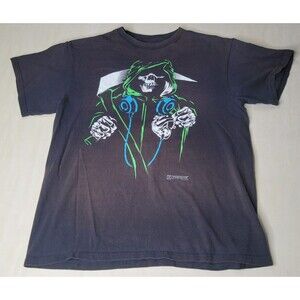 Grim Reaper Skeleton Fantasy Horror Gothic Zappar Size Large Cotton T Shirt‎